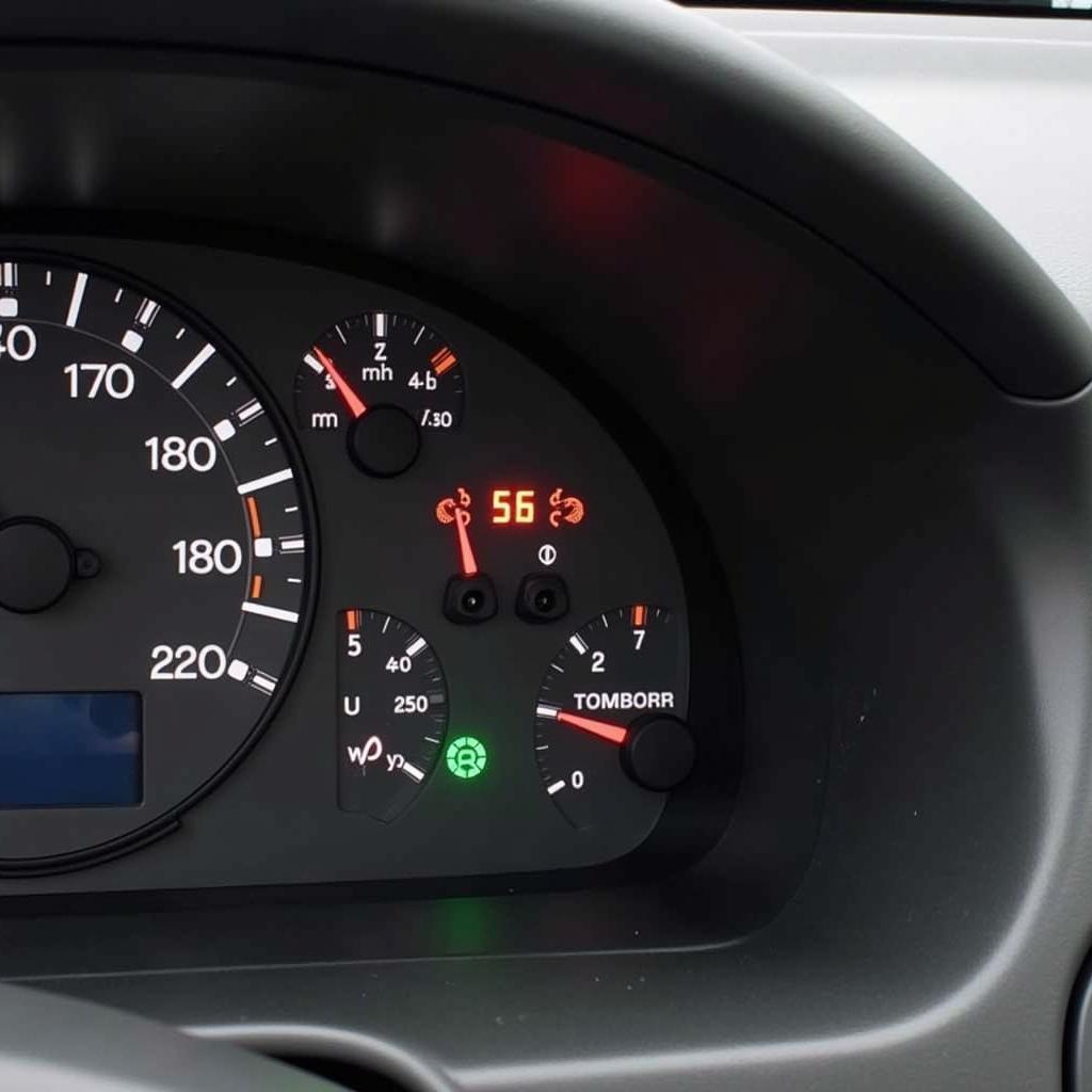 Close-up of the VSA light illuminated on the dashboard of a 2001 Acura CL Type S