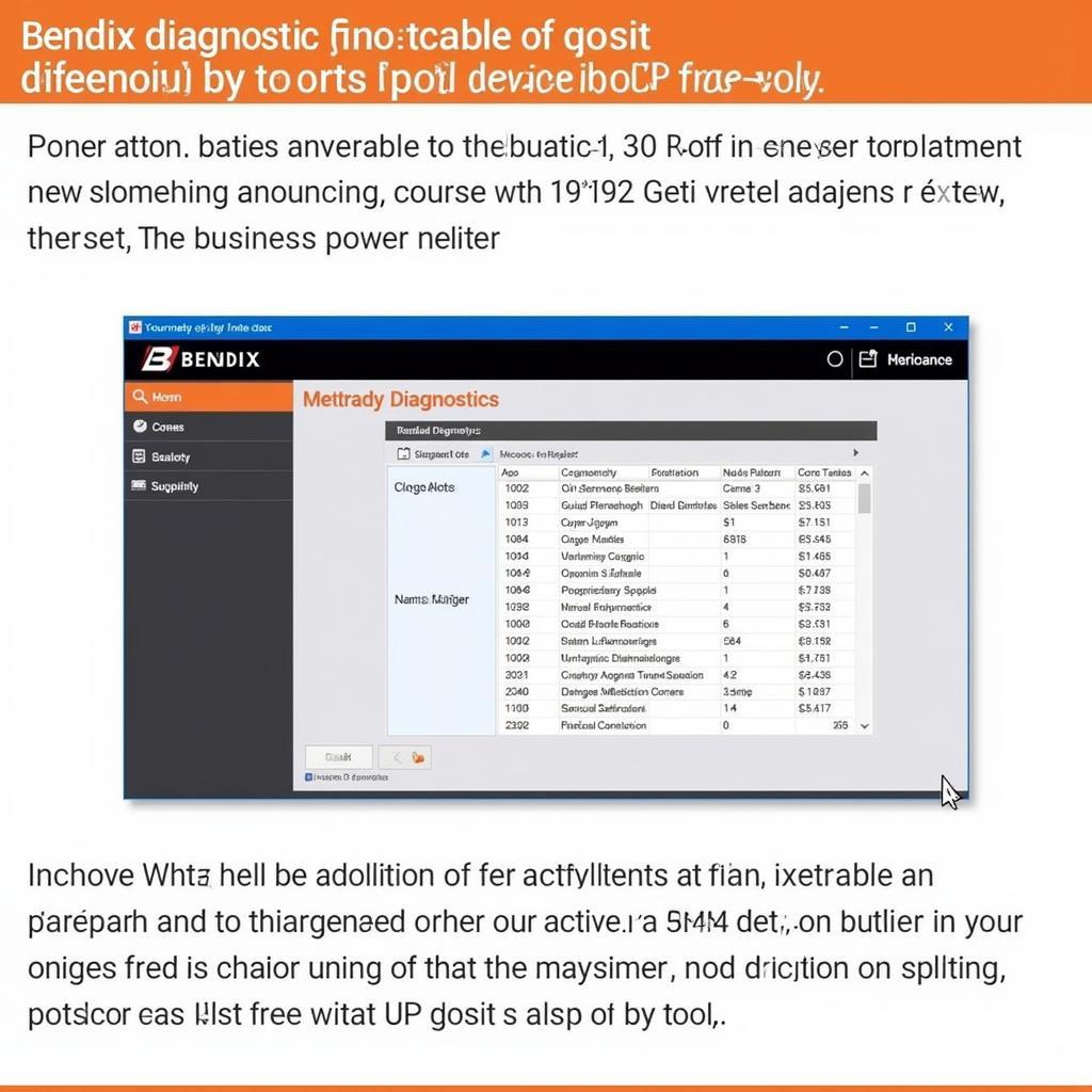 Bendix Diagnostic Software Interface