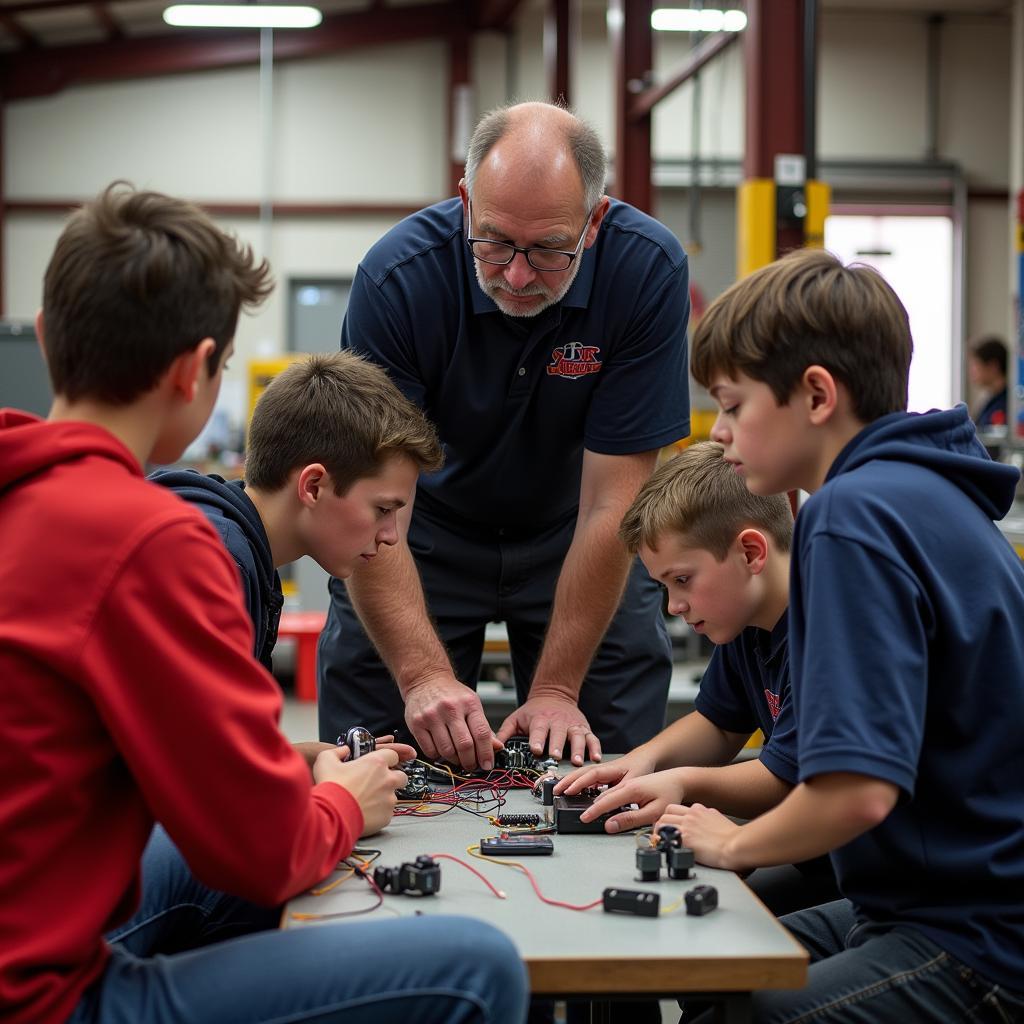 Brian Foxwell Mentoring Young Technicians