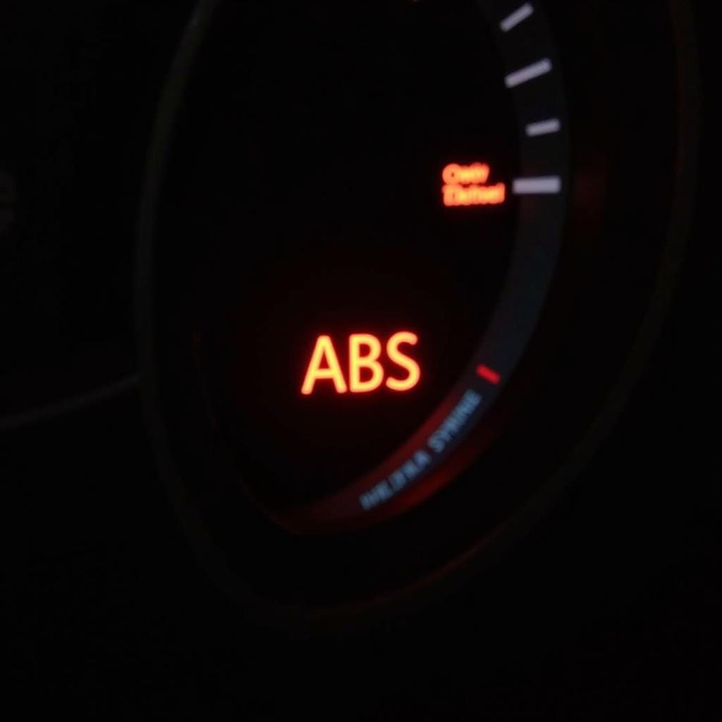 Car Dashboard with ABS Warning Light