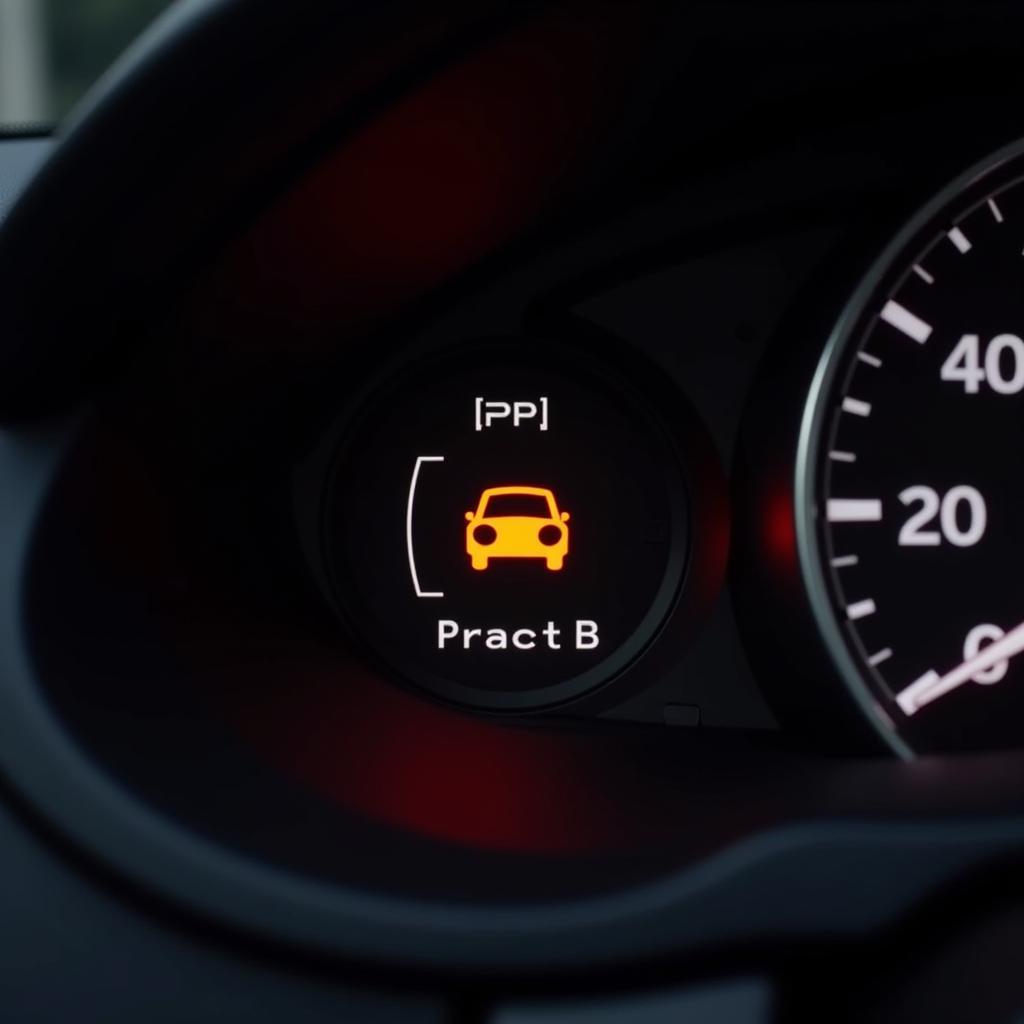 Car Dashboard Showing Warning Light