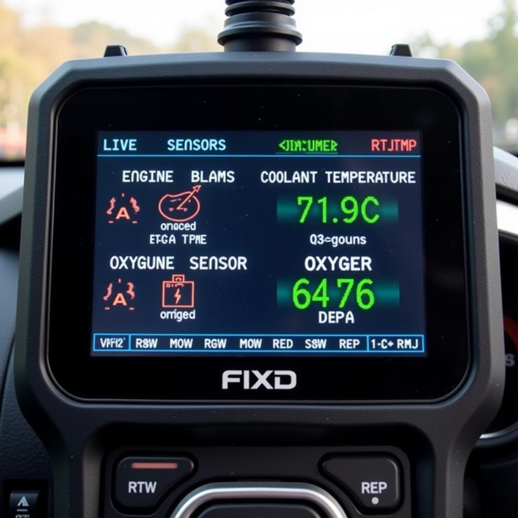 Car Diagnostic Scanner Fixd Displaying Live Data