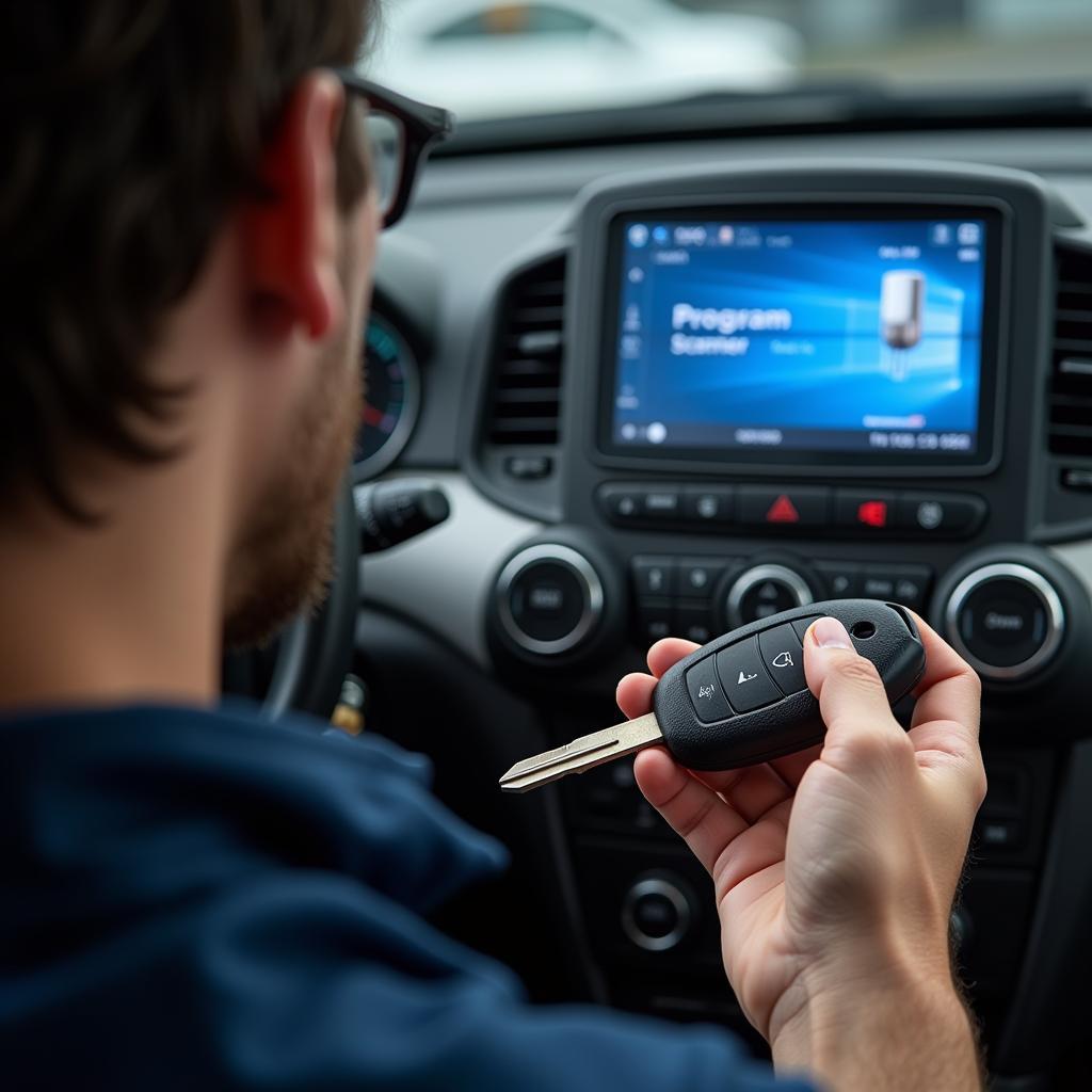 Programming car key with a scanner