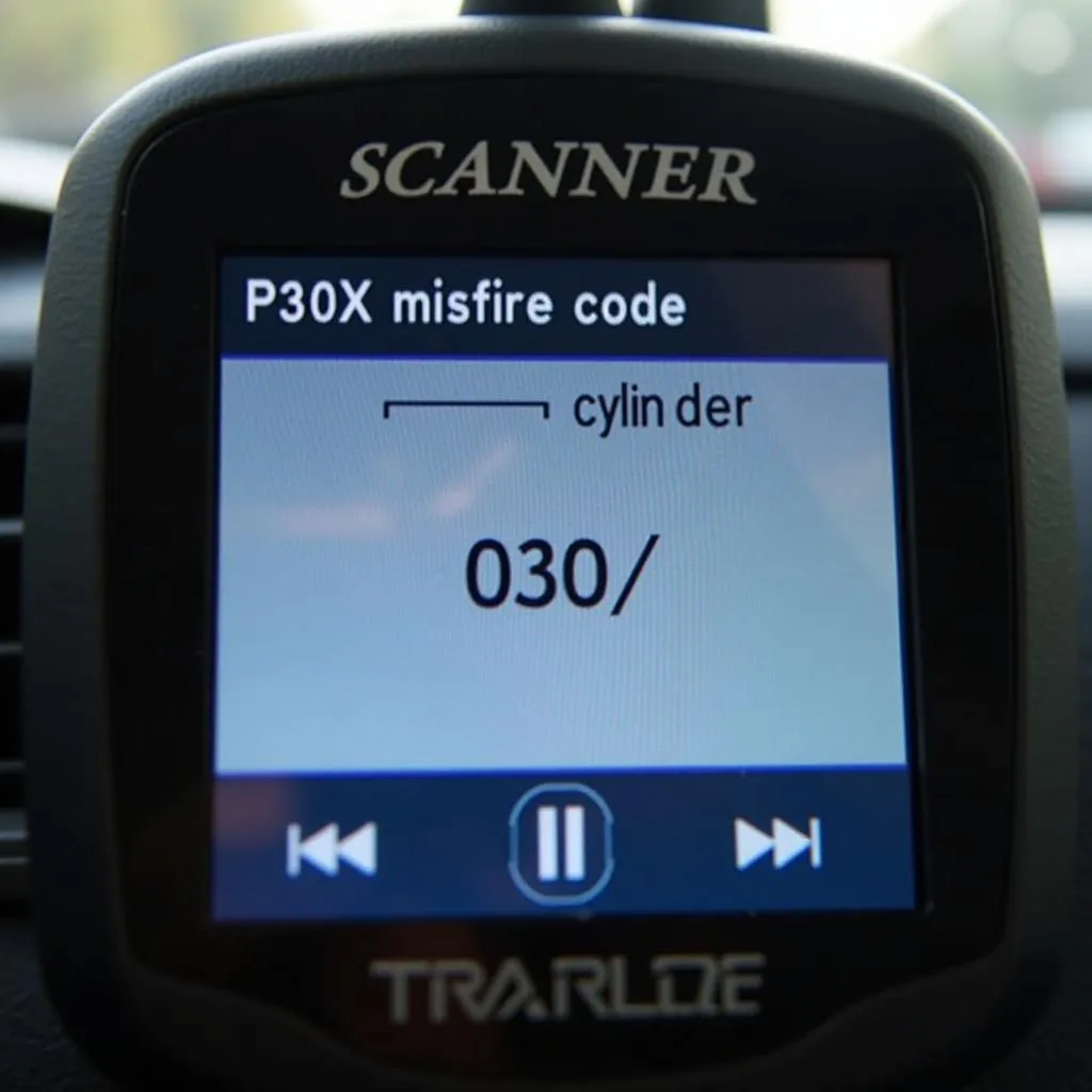 Car Scanner Displaying Misfire Code