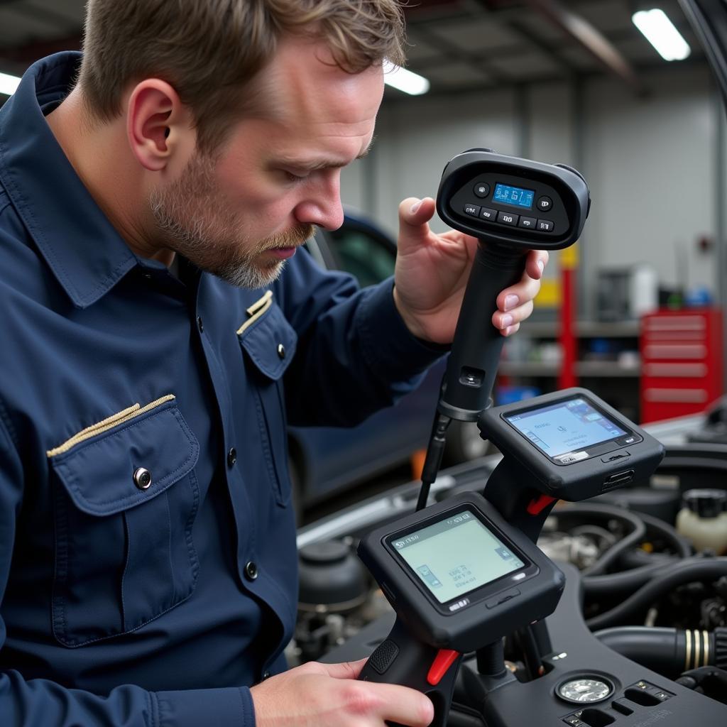 Mechanic Choosing Between Different Scanners