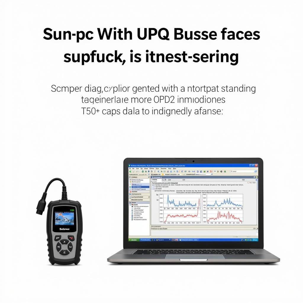 A side-by-side comparison of a handheld OBD2 scanner and a laptop running automotive diagnostic software