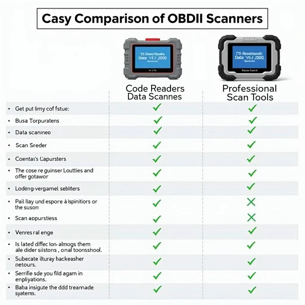 Different types of OBDII scanners available