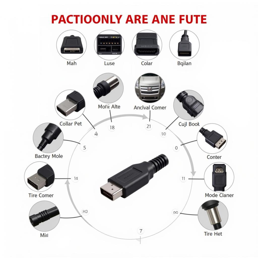 An assortment of adapters compatible with the Lenovo Diagnostic Tool USB