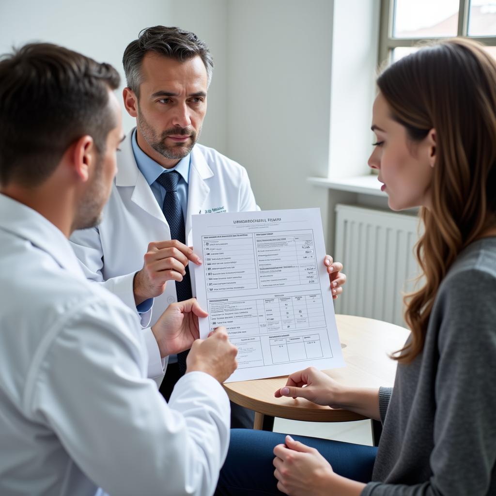 Doctor Explaining Urinalysis Results to Patient