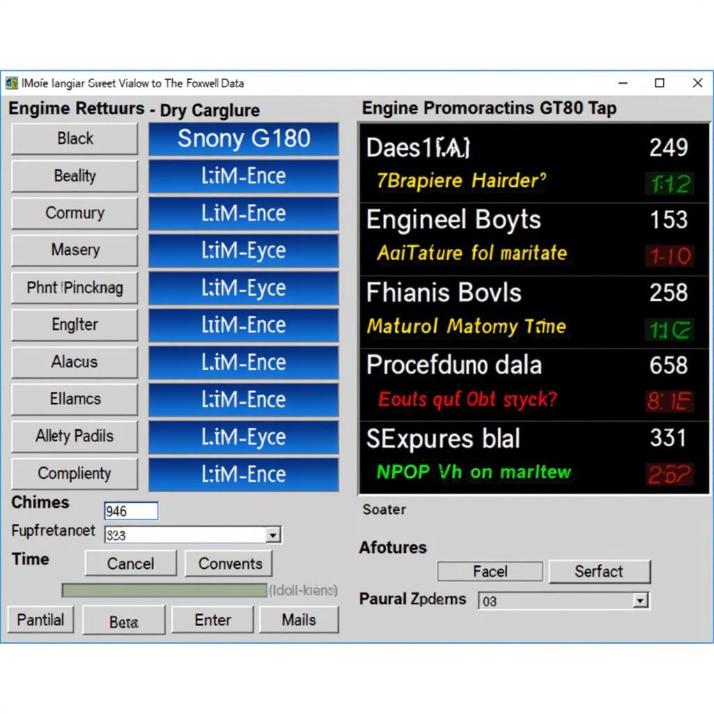 Foxwell GT80 Plus Live Data Display