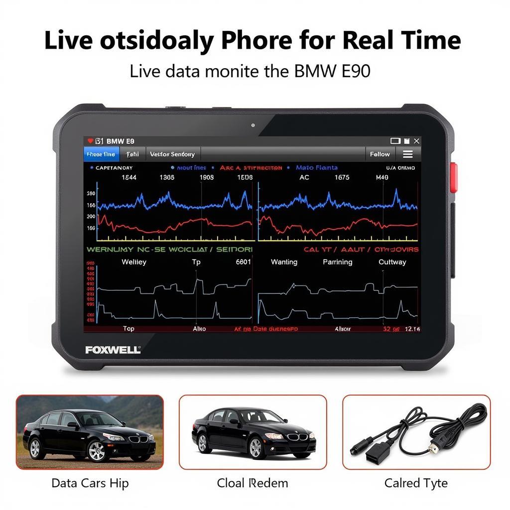 Foxwell NT510 displaying live data from a BMW E90