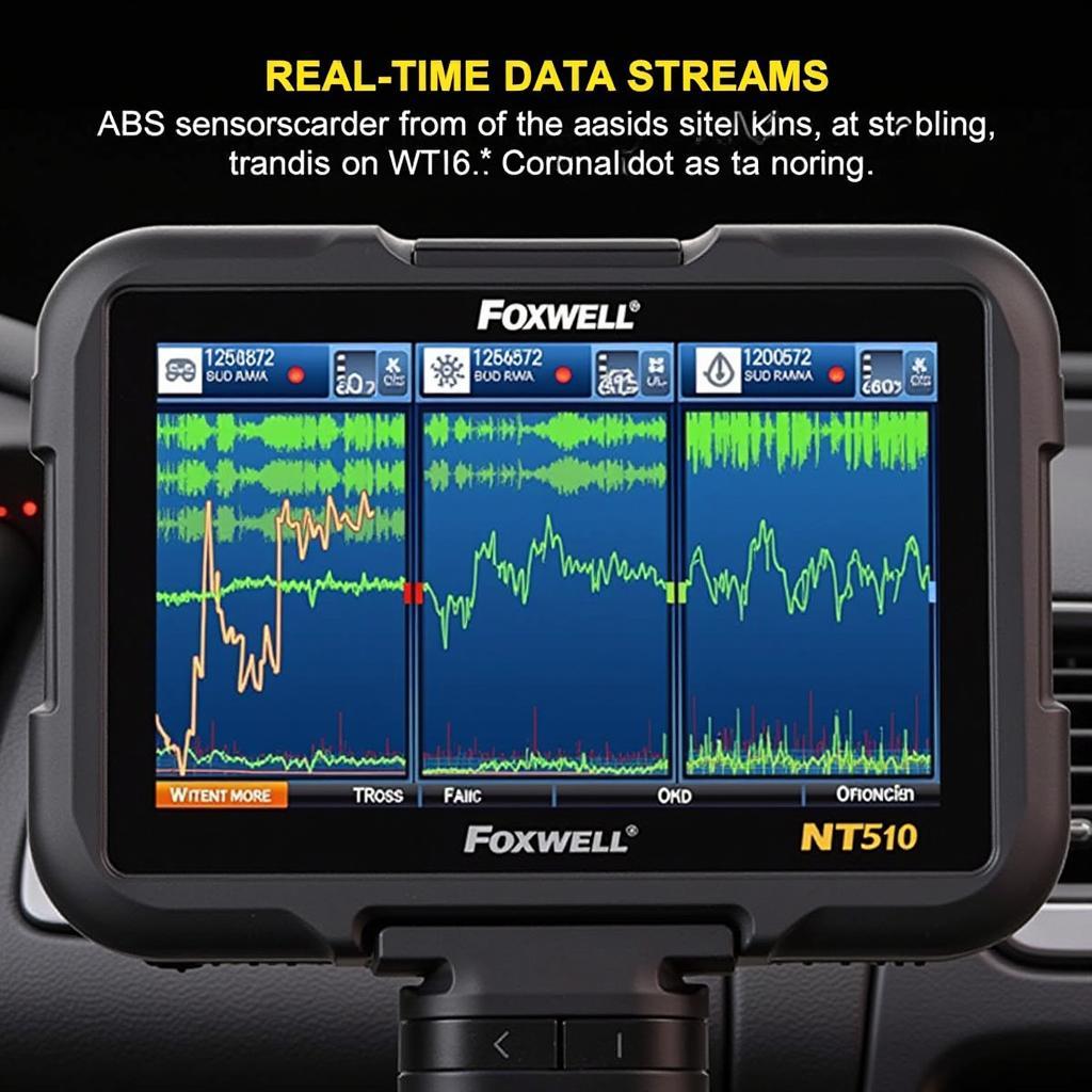 Foxwell NT510 displaying live data from a vehicle's ABS system