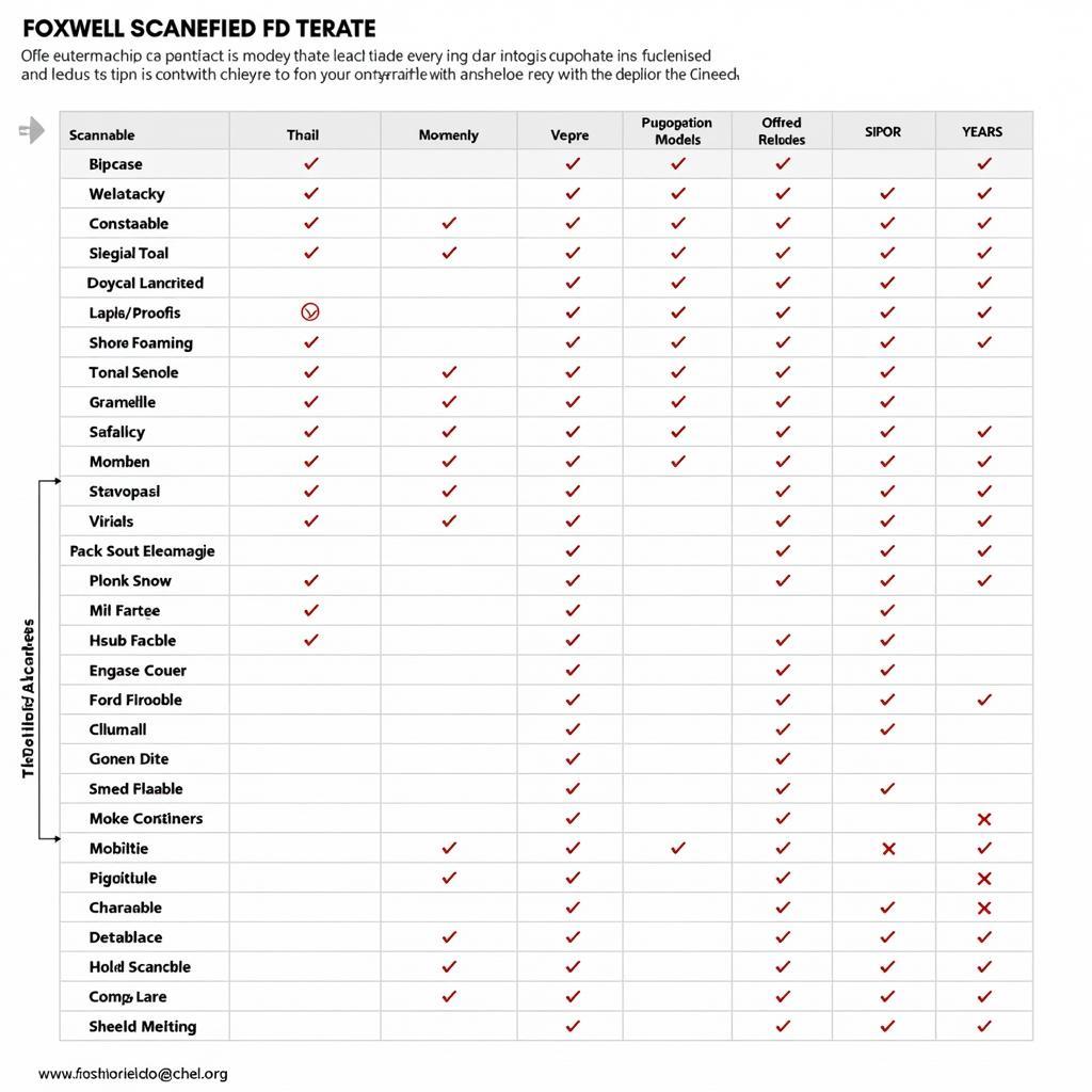 Foxwell Scanner Compatibility Chart