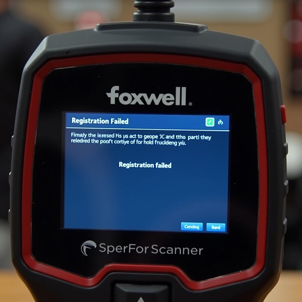 Foxwell Scanner Showing Registration Error on Screen