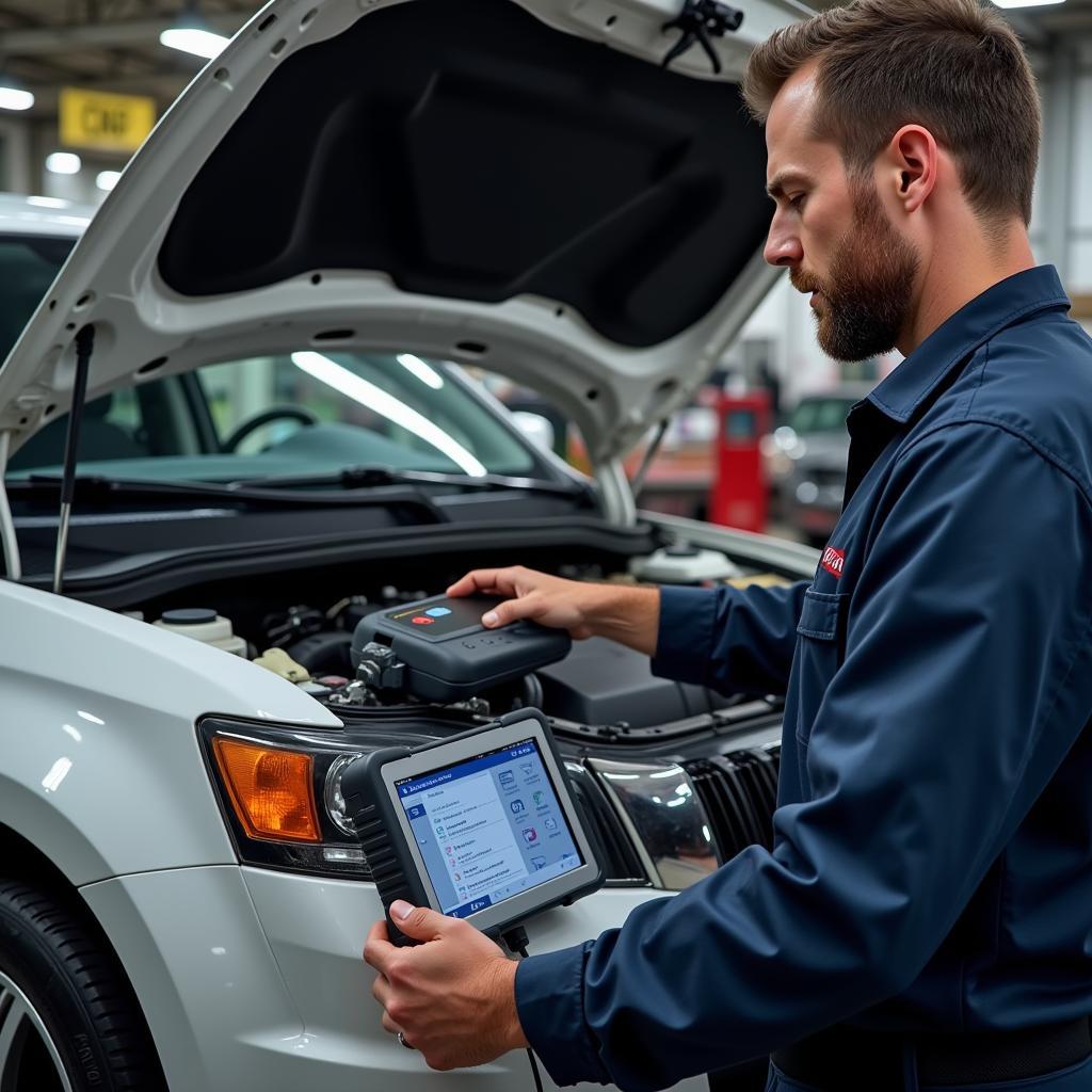 Foxwell Studio X Performing Diagnostics on a Vehicle