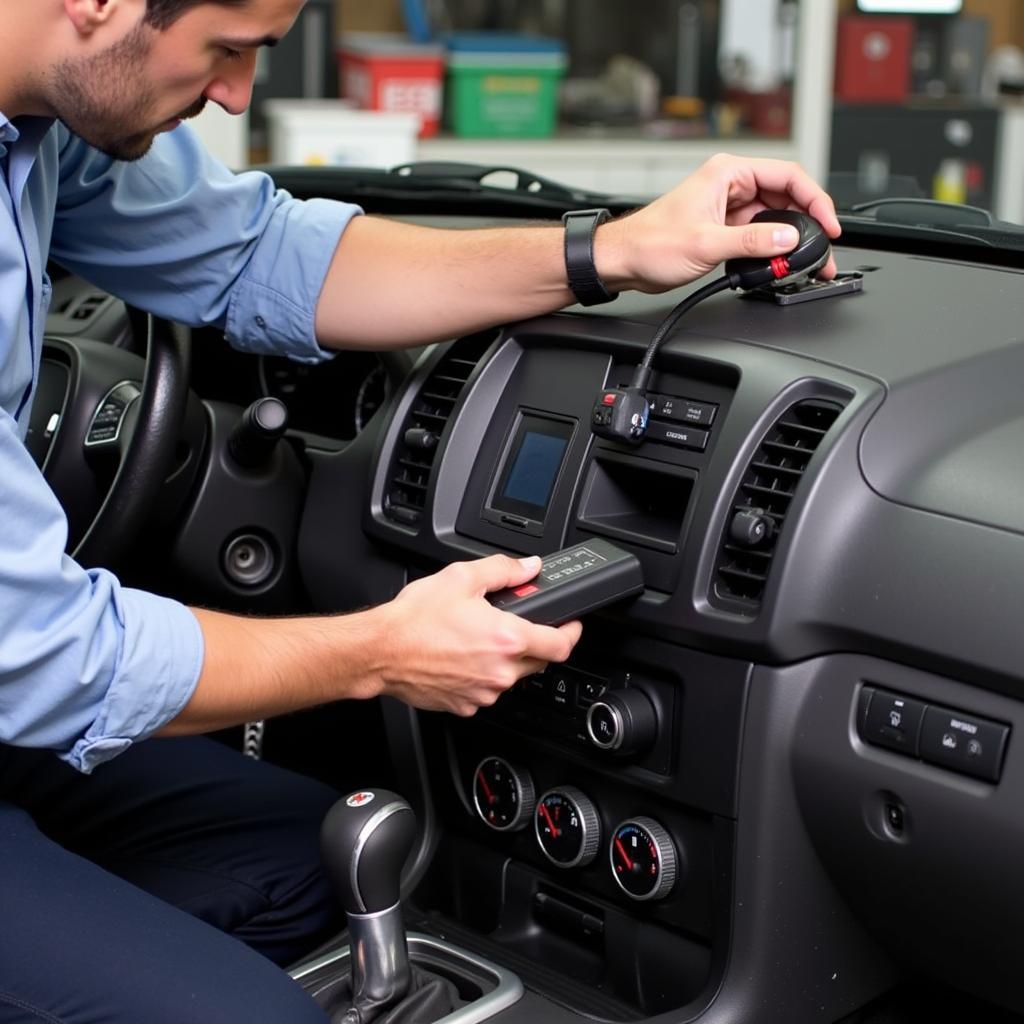 Mechanic Using FIDT on Car