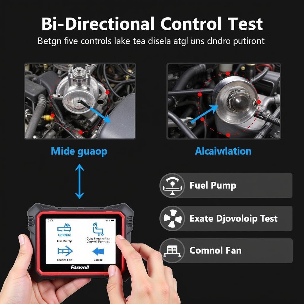 Mechanic using a Foxwell Scanner for Bi-Directional Control