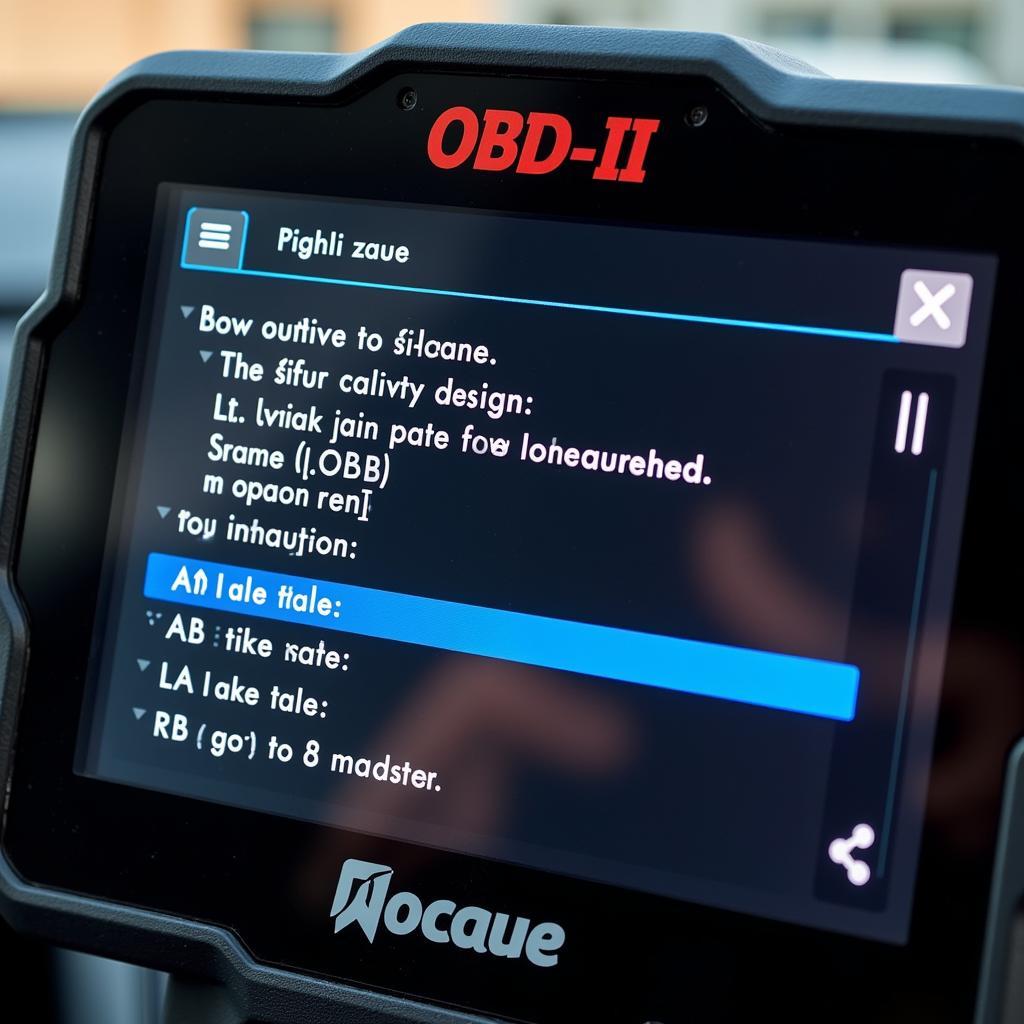 OBD-II Scan Tool Displaying Diagnostic Information