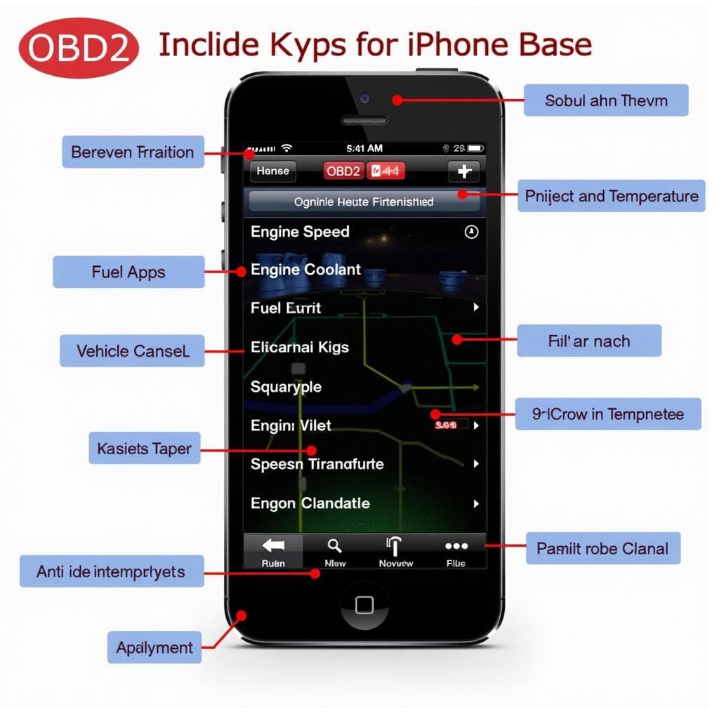 OBD2 App Interface on iPhone