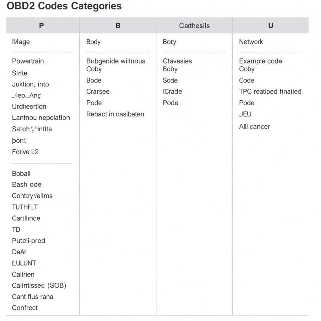 OBD2 Code Categories Explained