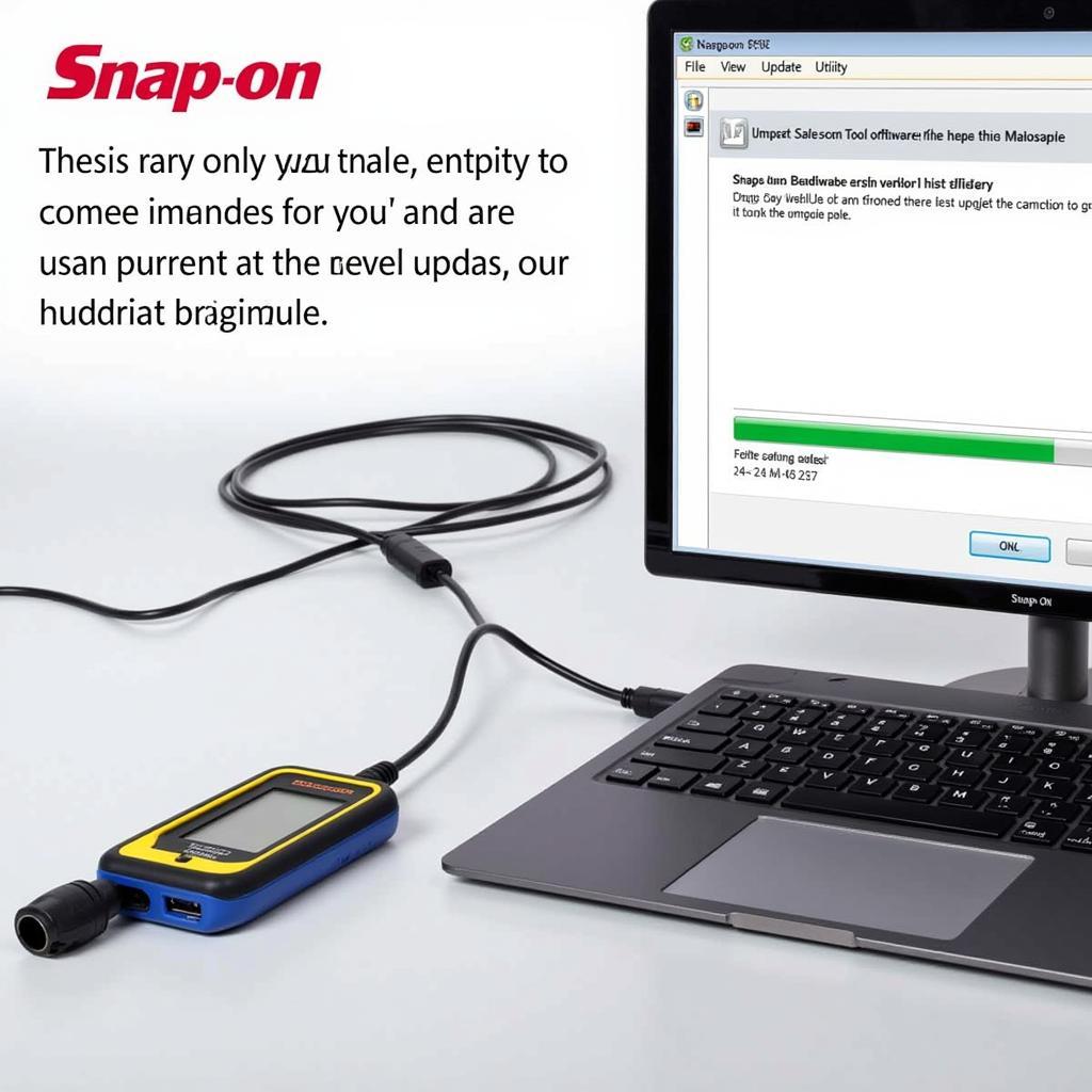 A Snap-on scan tool being updated with the latest software