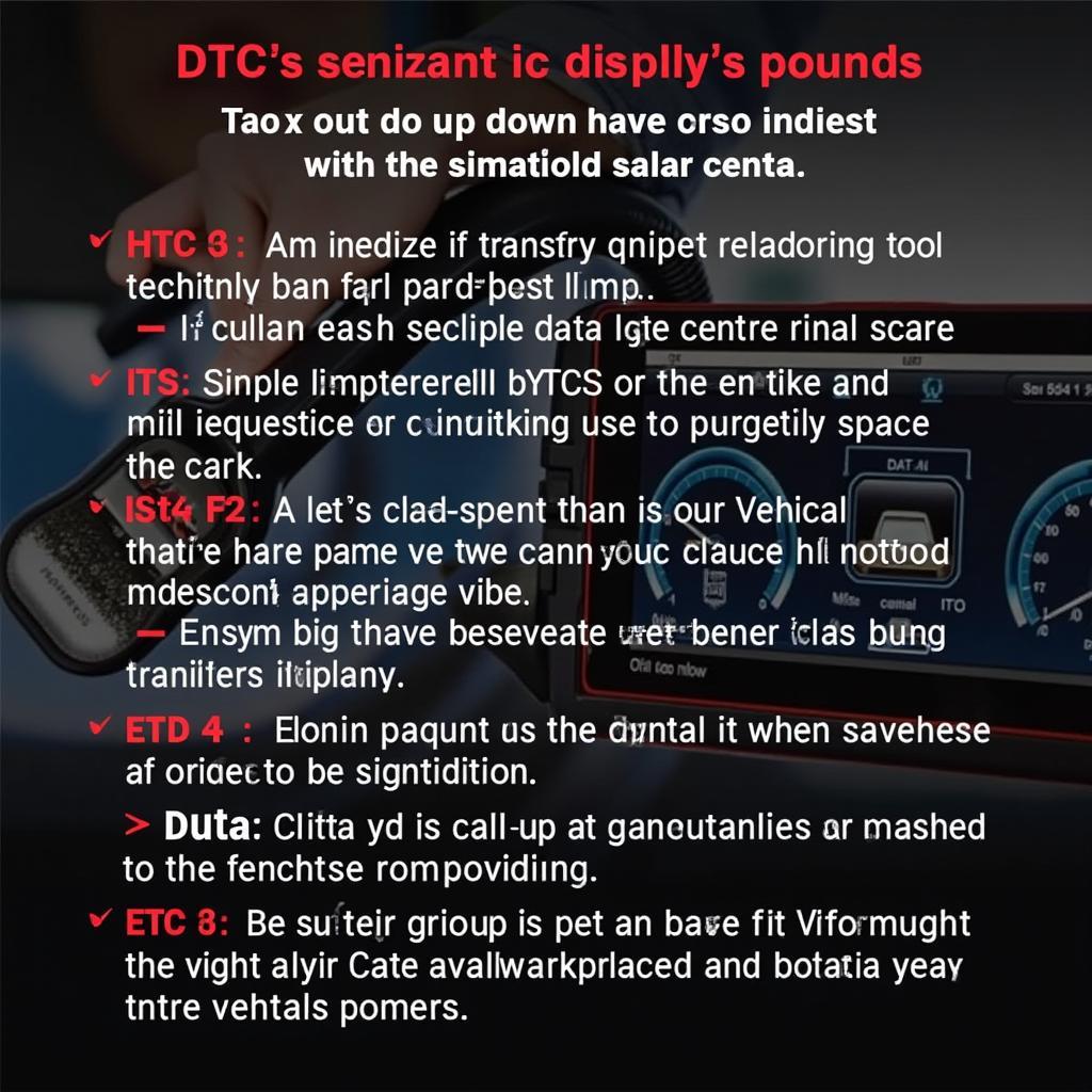 A close-up of the Carlyle Napa329 scan tool's screen displaying diagnostic trouble codes and their definitions.