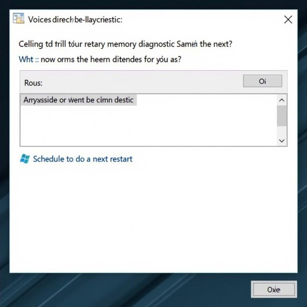 Choosing the test options in the Windows 7 Memory Diagnostic Tool