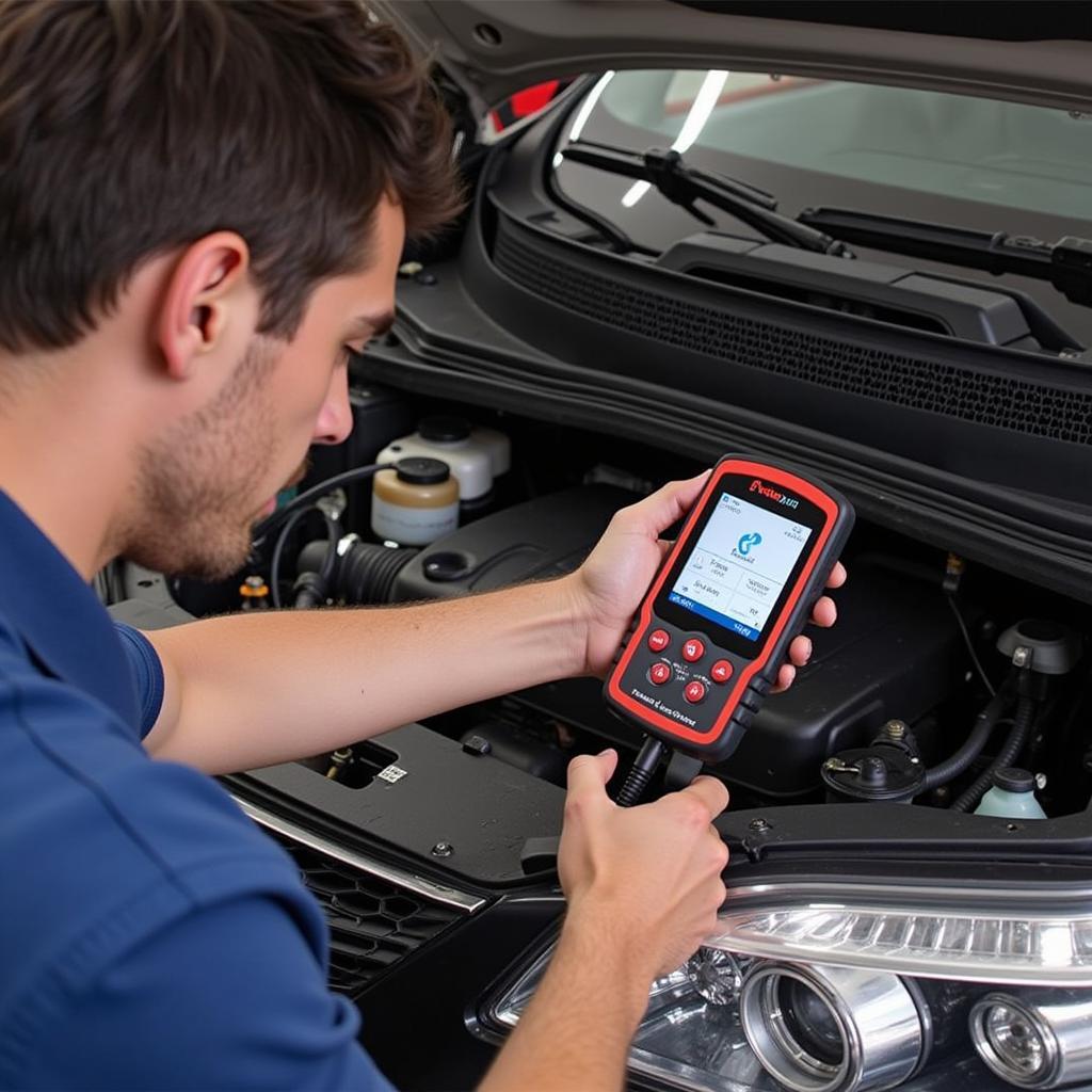 Mechanic Using Artel CAN OBD2 Scan Tool