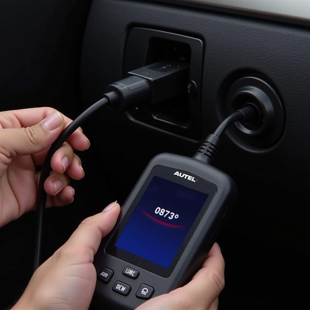 Connecting the Autel 849.00 to a vehicle's OBD-II port