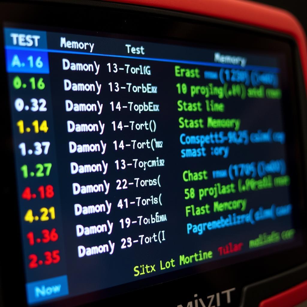 Automotive Diagnostic Tool Performing Memory Test