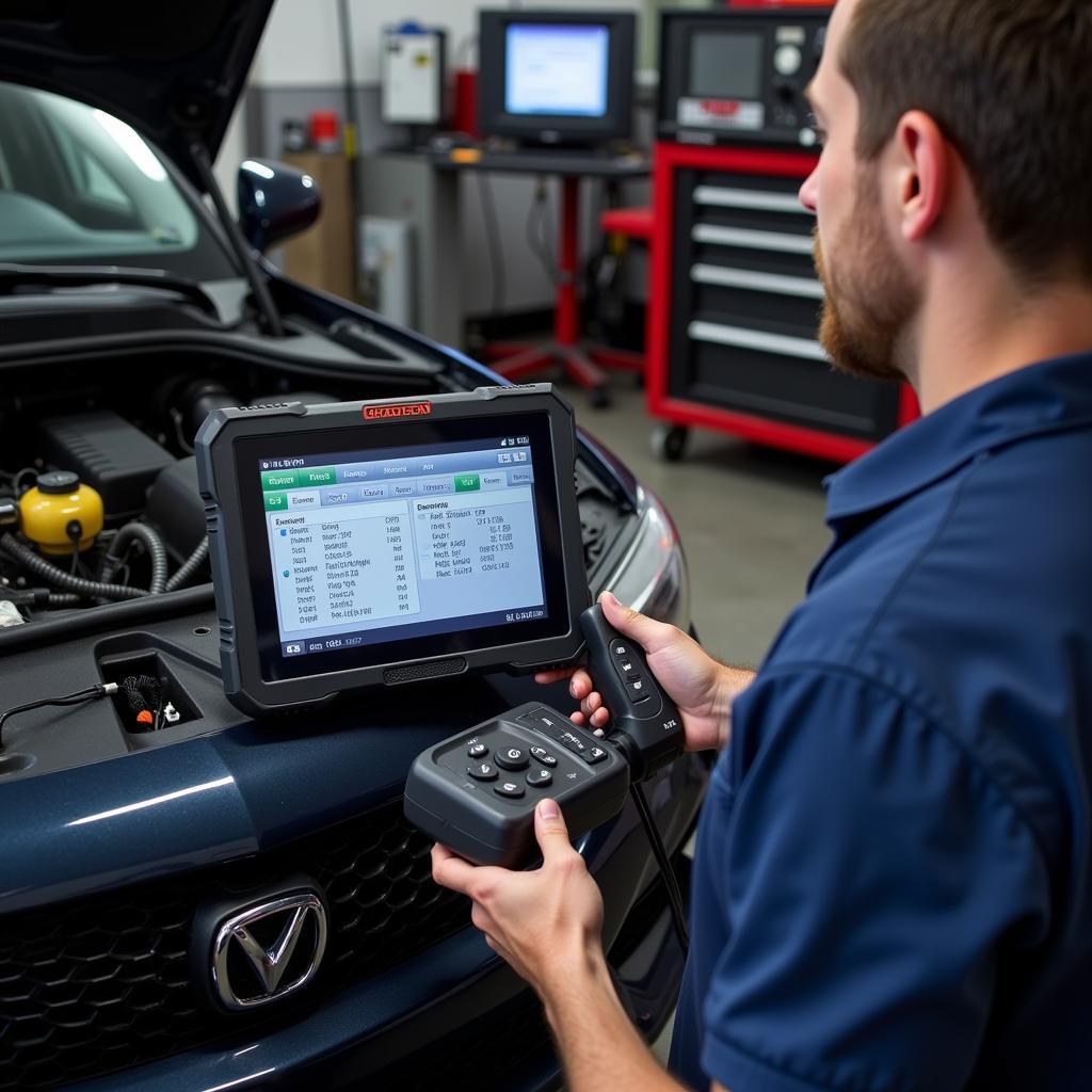 Bidirectional scan tool diagnosing car problems