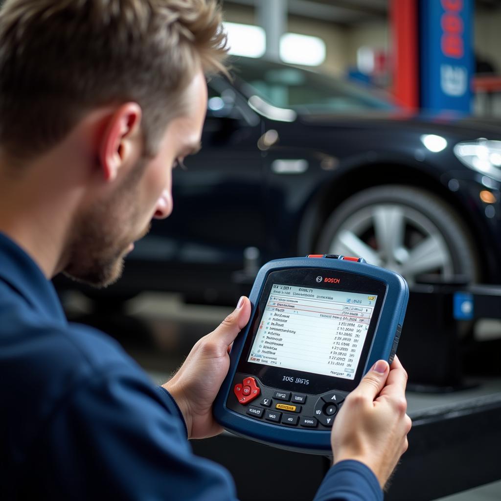 Bosch 1350 Scan Tool In Use Car Repair