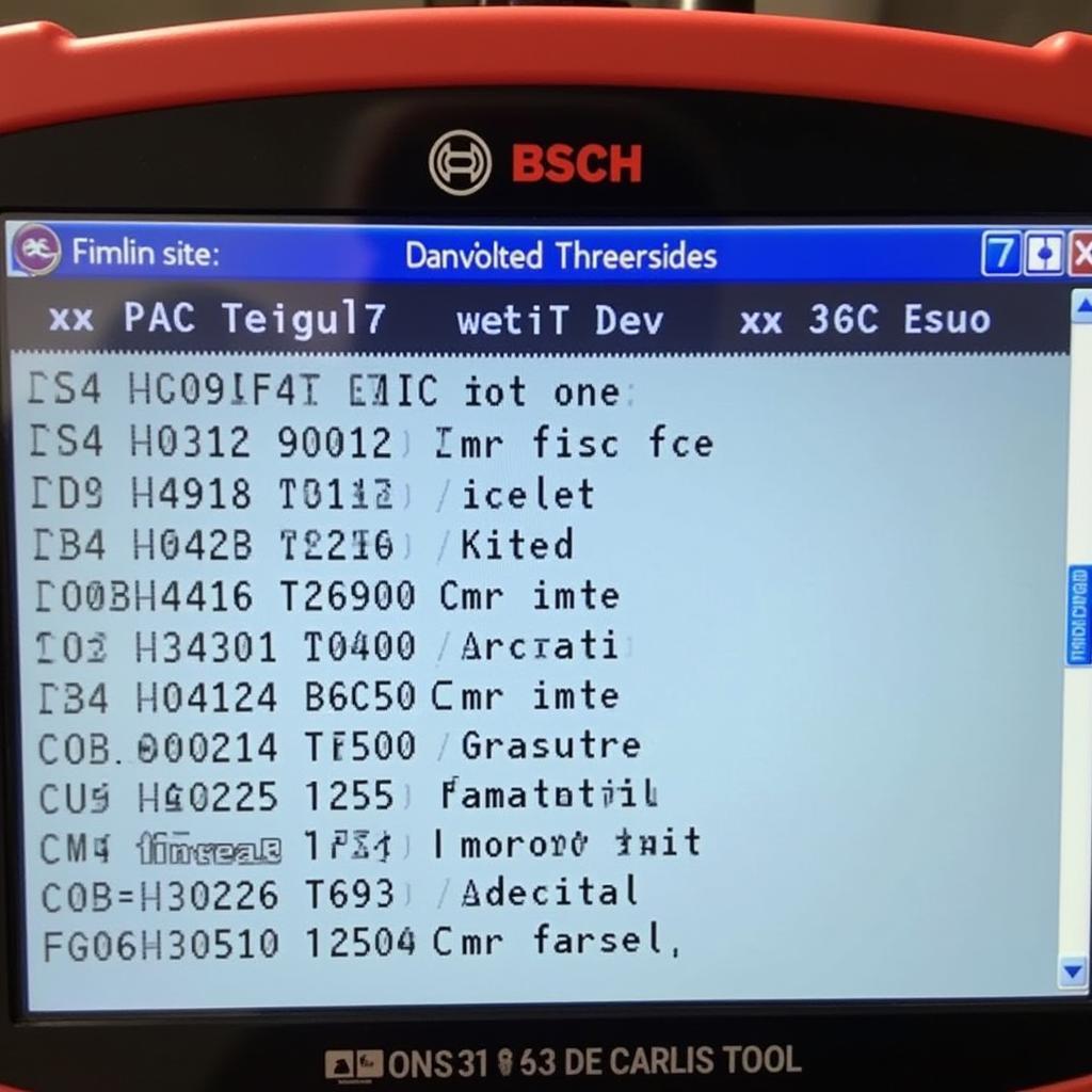 BSCH Scan Tool Displaying Diagnostic Codes