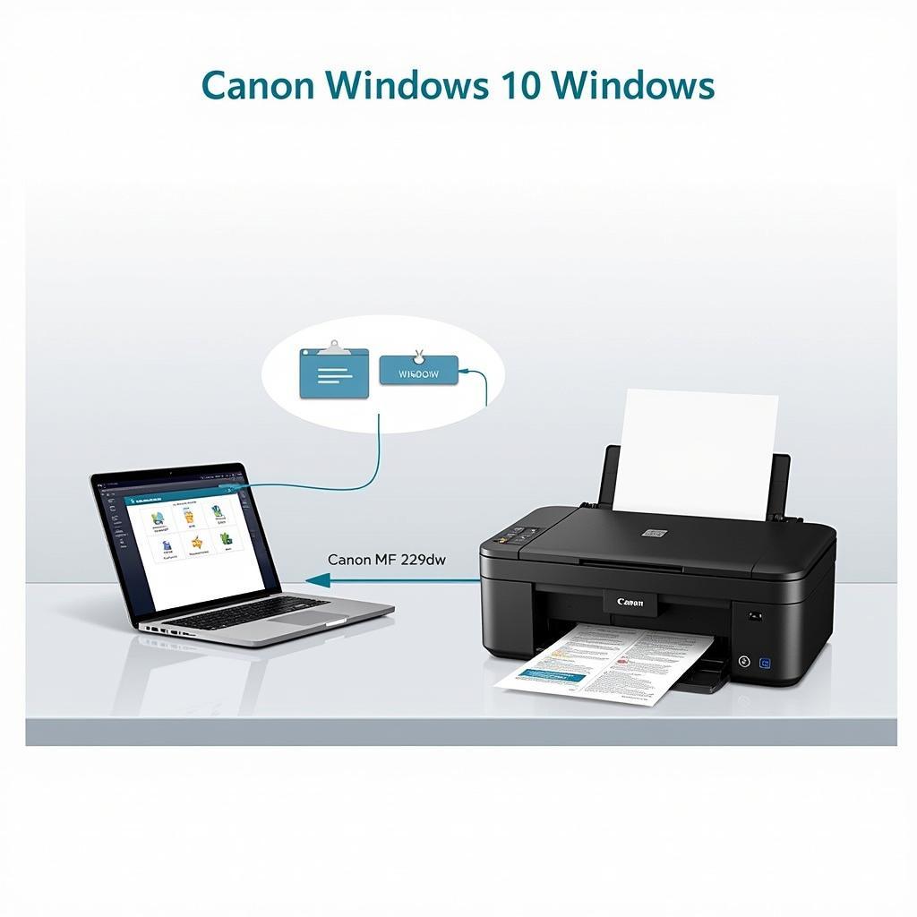 Canon MF249dw Connected to Windows 10 Laptop