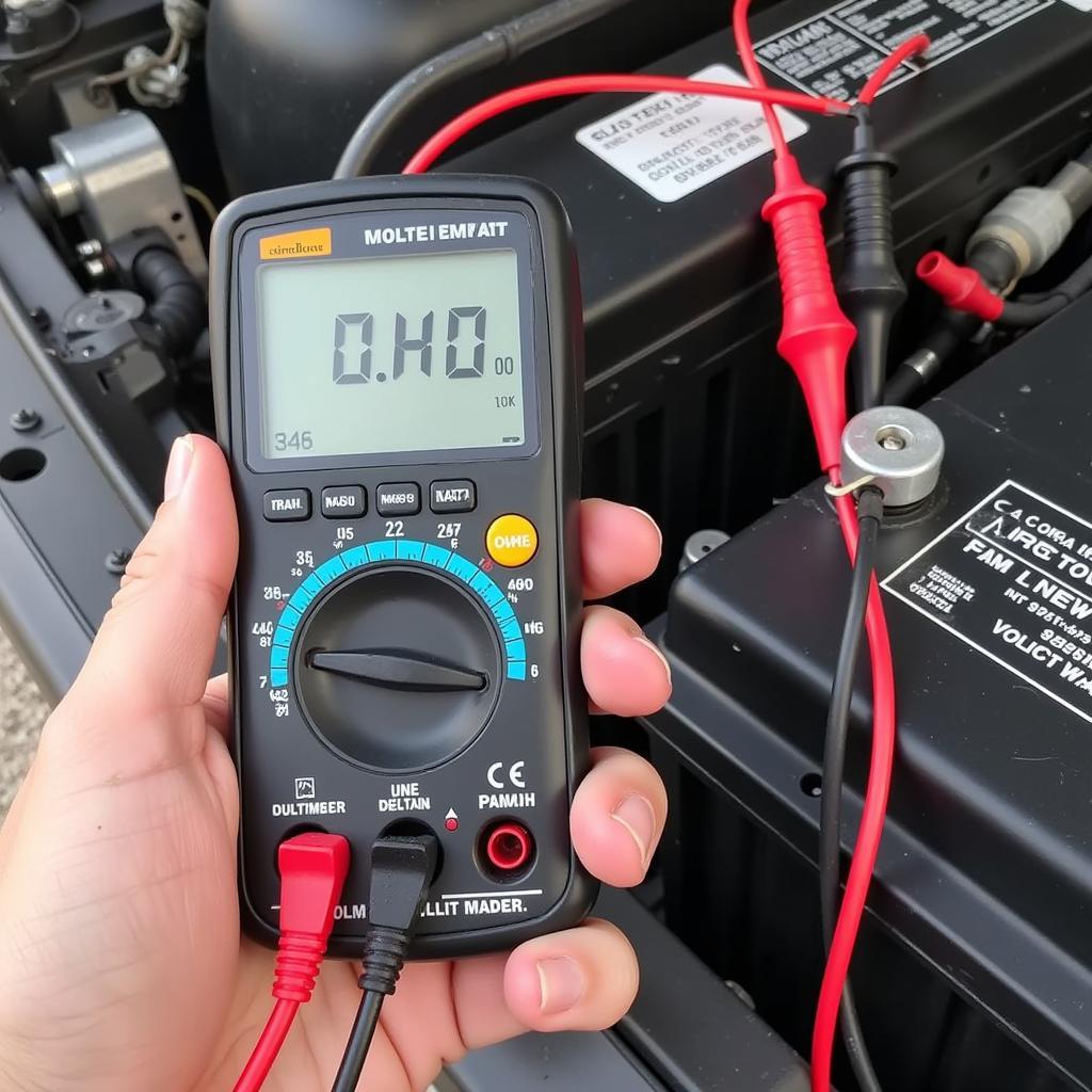 Testing Car Battery Voltage with a Multimeter