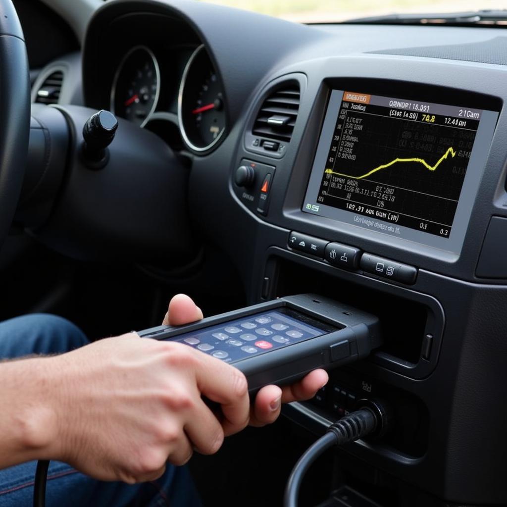 Connecting an OBD-II Scanner to a Car's Diagnostic Port