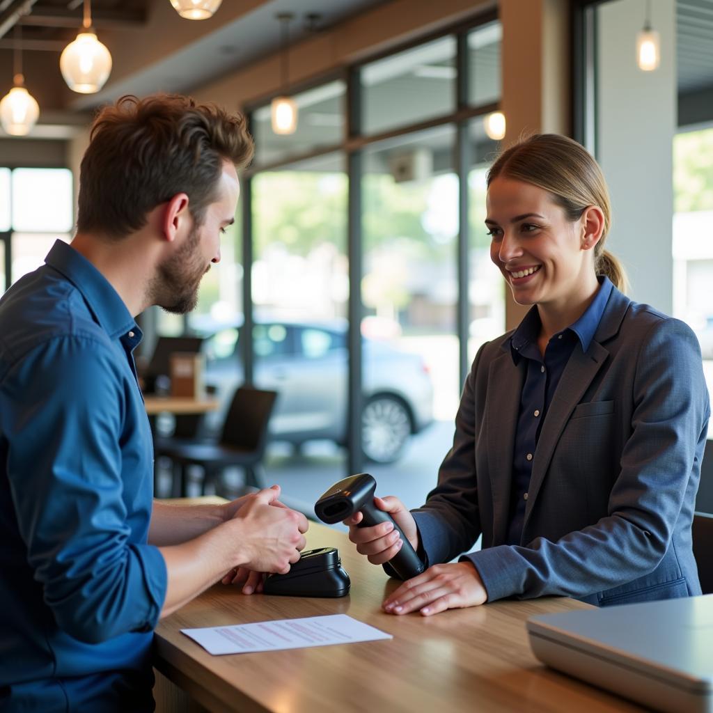 Car Rental Agent Using Bar Scanner