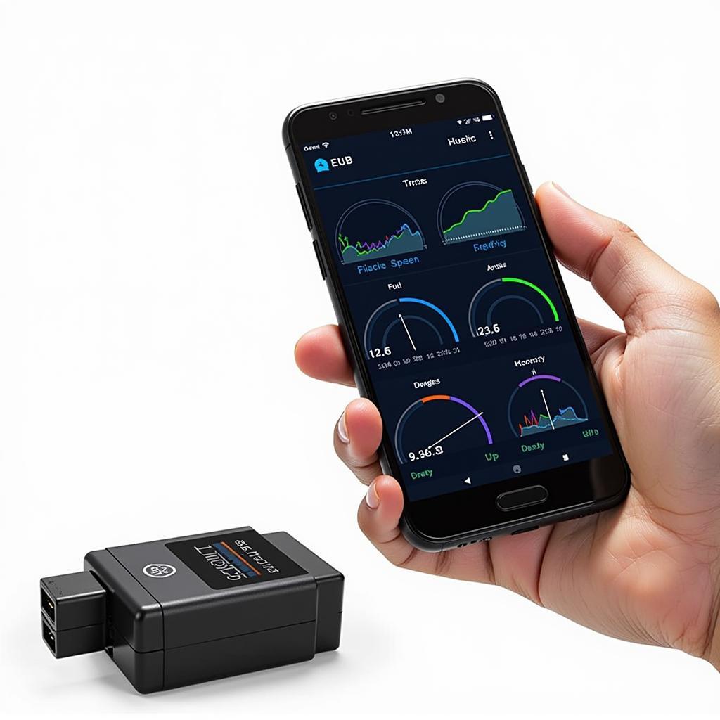 Car Scanner ELM OBD2 Displaying Data on Smartphone