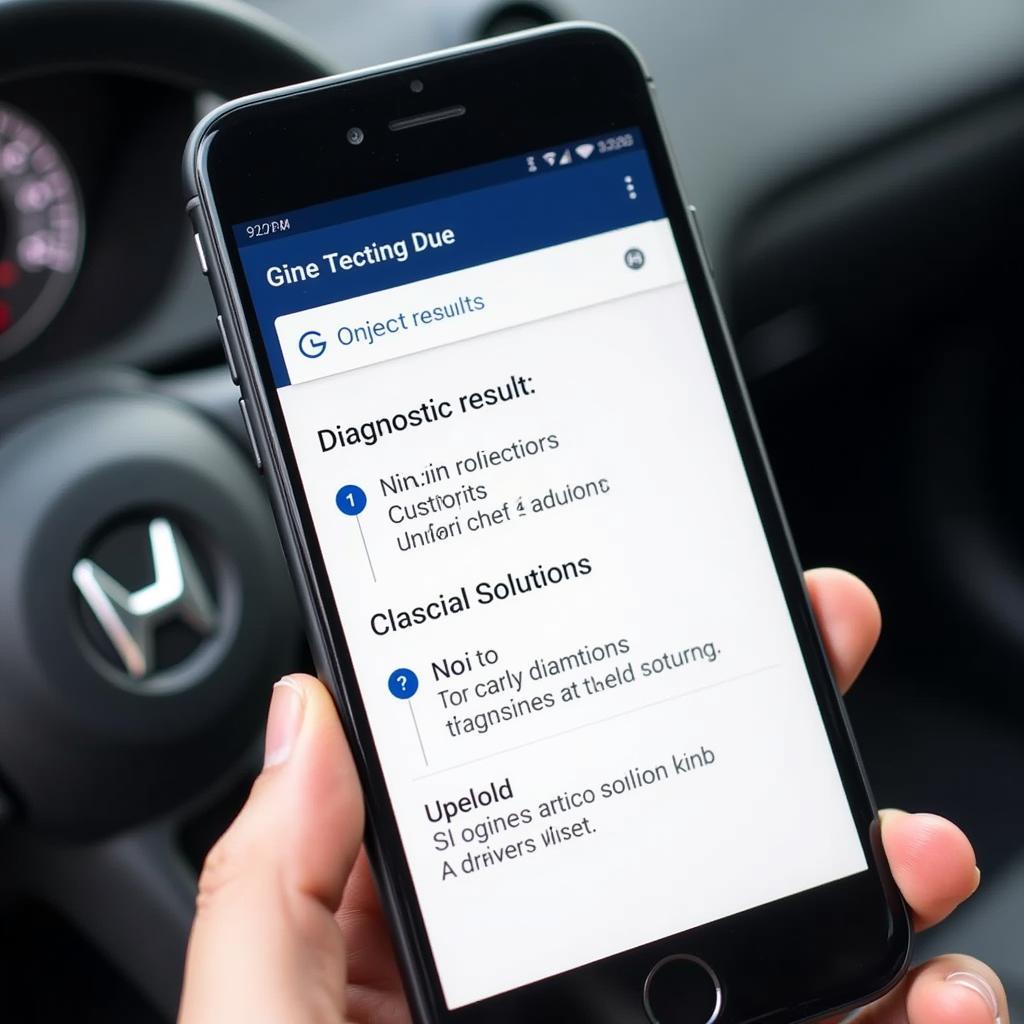 Carly Scan Tool diagnostics screen on a smartphone