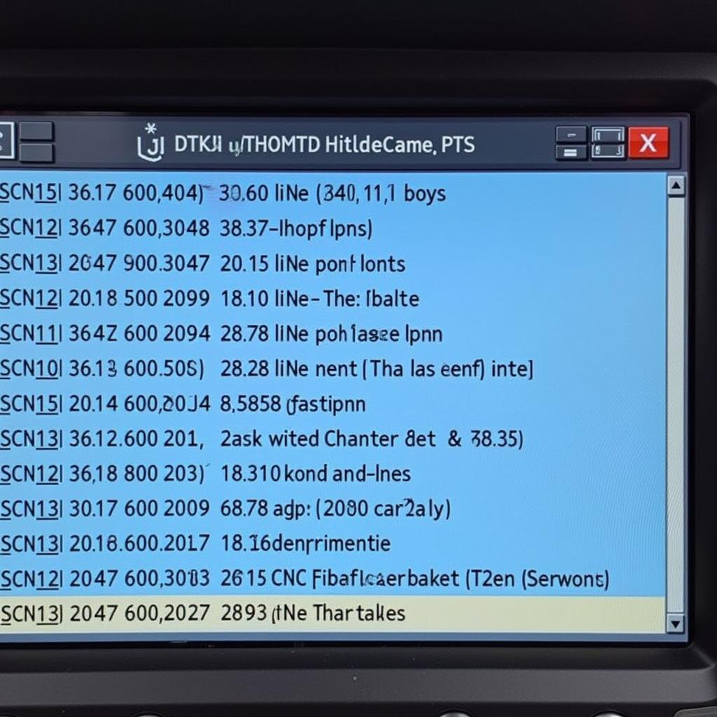 CCX Diagnostic Tool Displaying Fault Codes on Screen