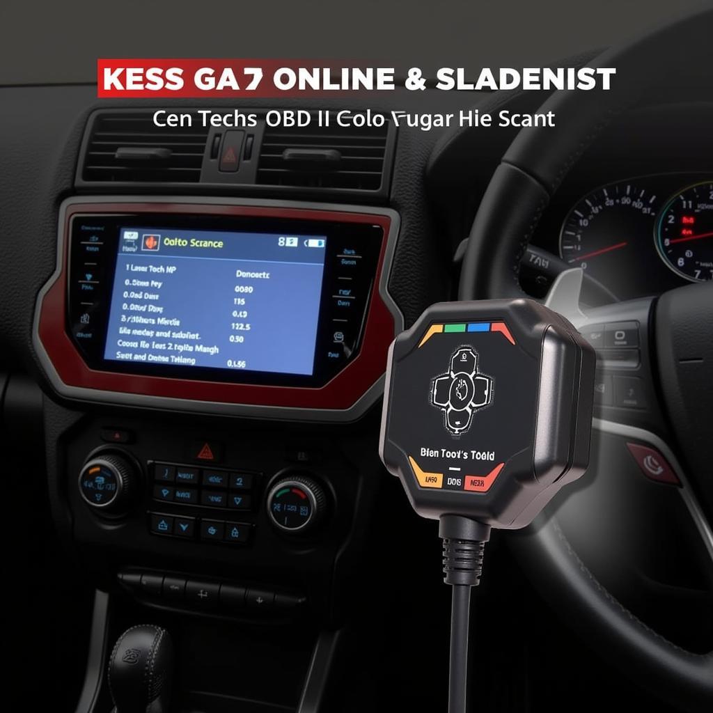 Cen Tech OBD2 Deluxe Scan Tool connected to a car's OBD2 port