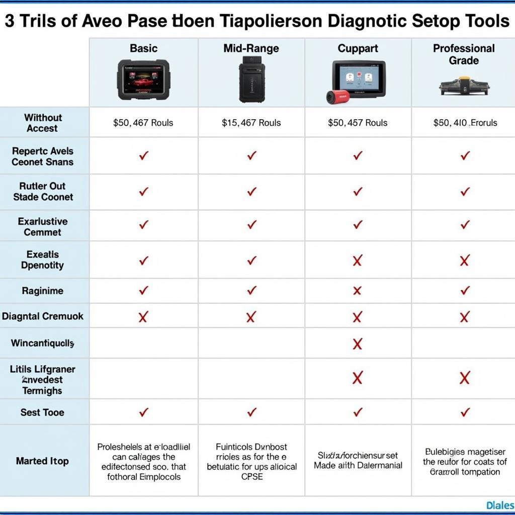 Comparison Chart of Different Chevrolet Aveo Diagnostic Tools