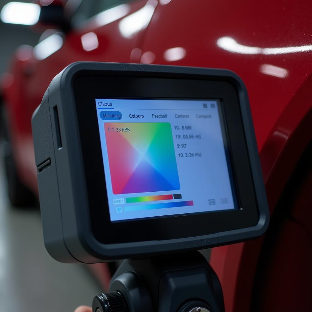 Close-up of Paint Scanner Displaying Colour Code