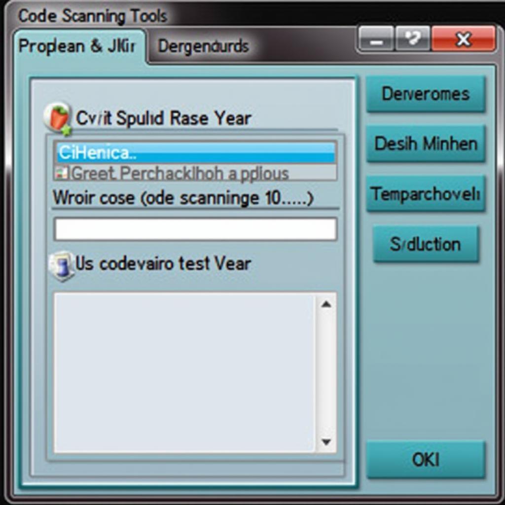 Code Scanning Tool Software Update Screen