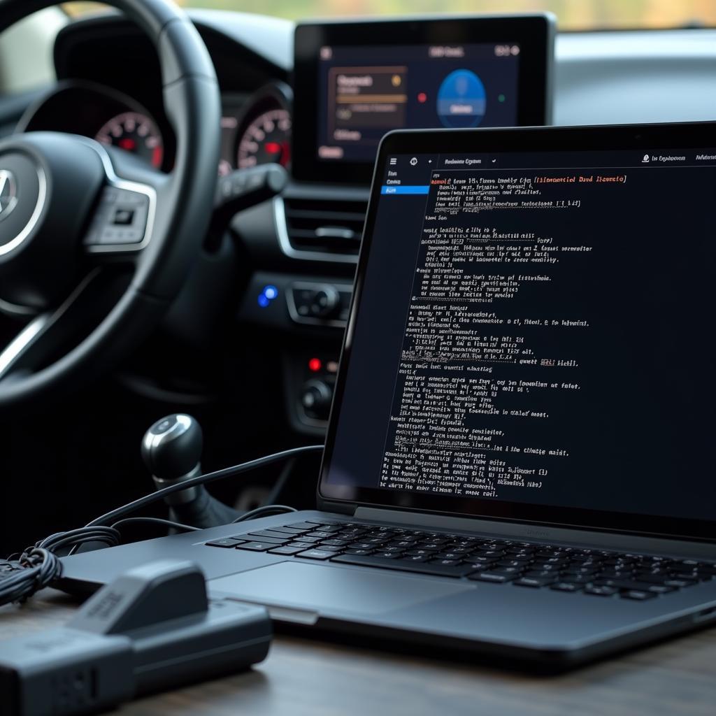 Connecting a Car to a Laptop Running Linux Disk Diagnostic Software