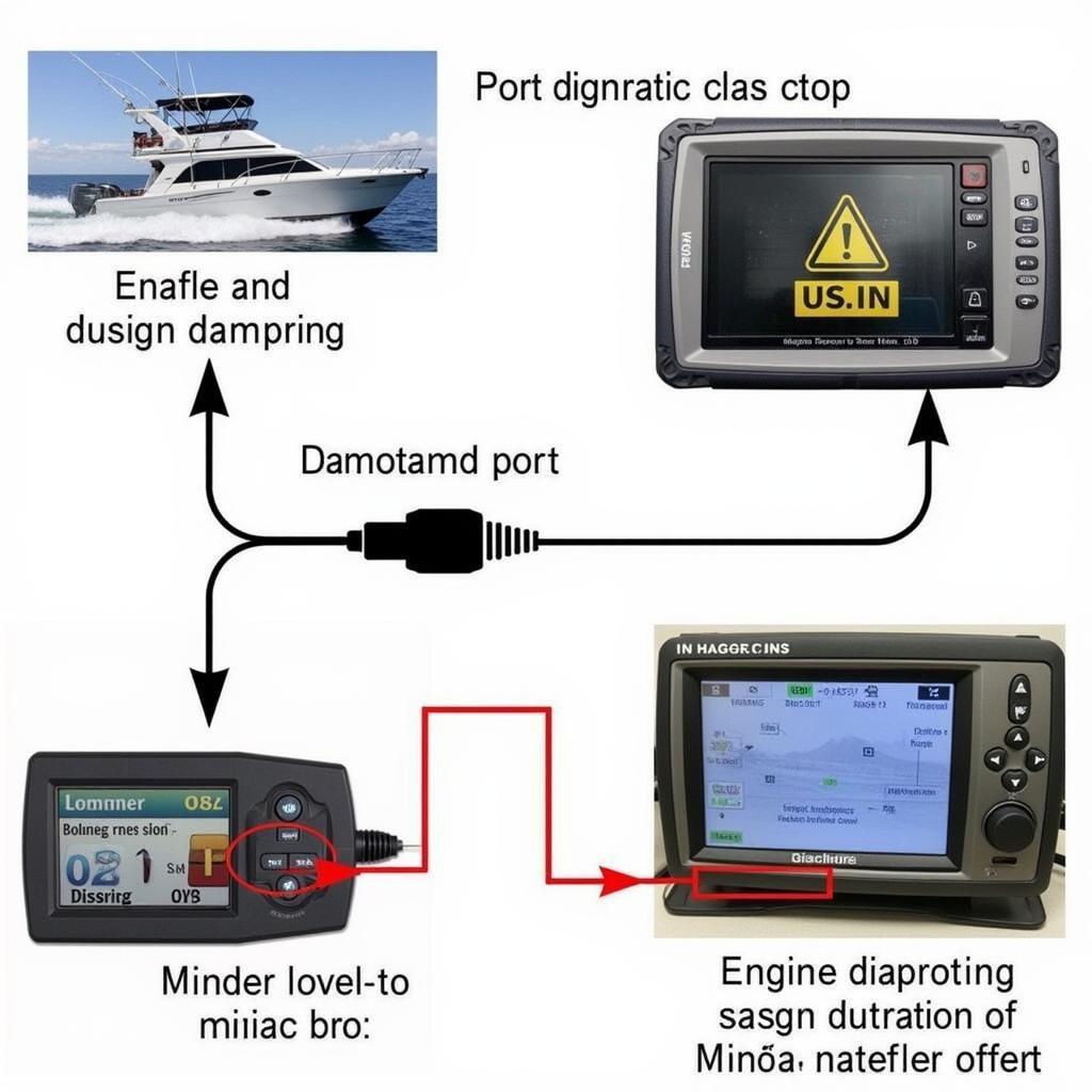 Connecting a marine scan tool to a boat engine