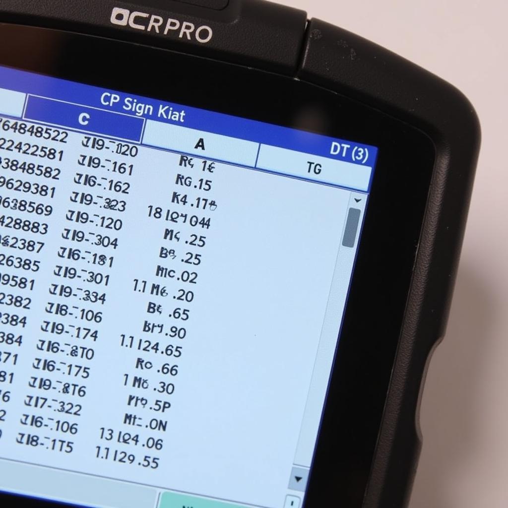 CR Pro Scan Tool Displaying Diagnostic Codes