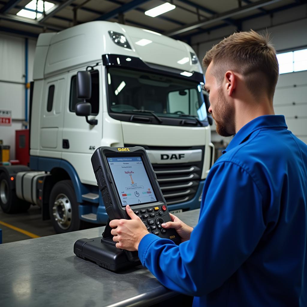 DAF Truck Undergoing Diagnostics