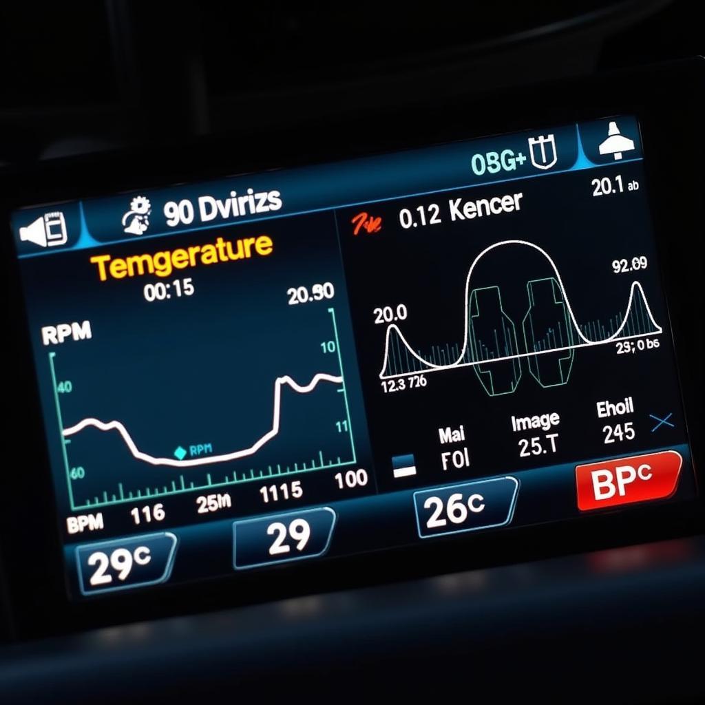 Diagnostic Tool Showing Engine Data