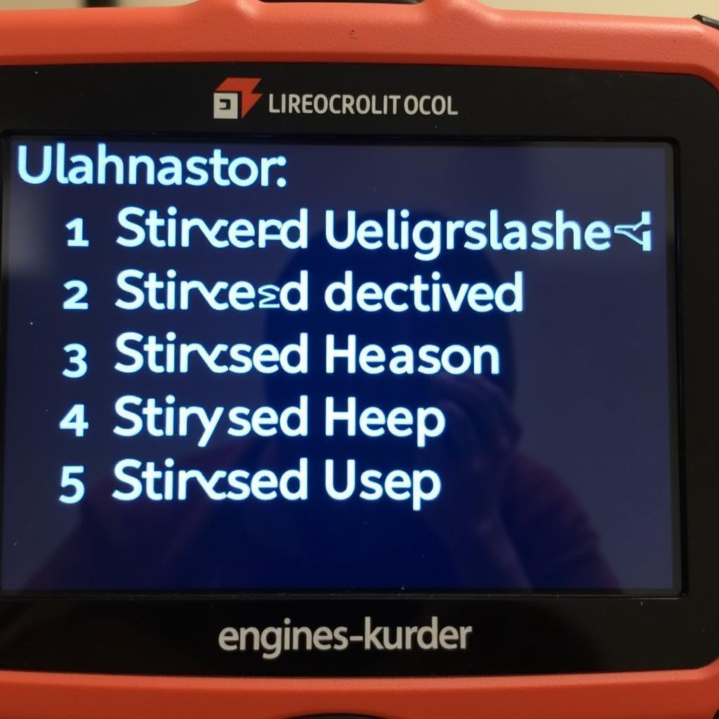 Diagnostic Trouble Codes Displayed on a Scan Tool